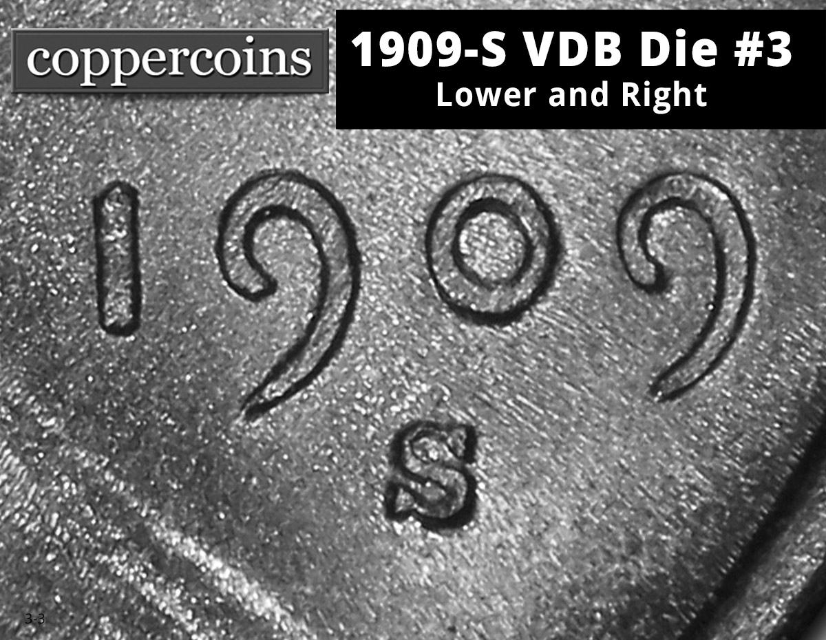 1909-S VDB Die #03 — low/right mint-mark placement