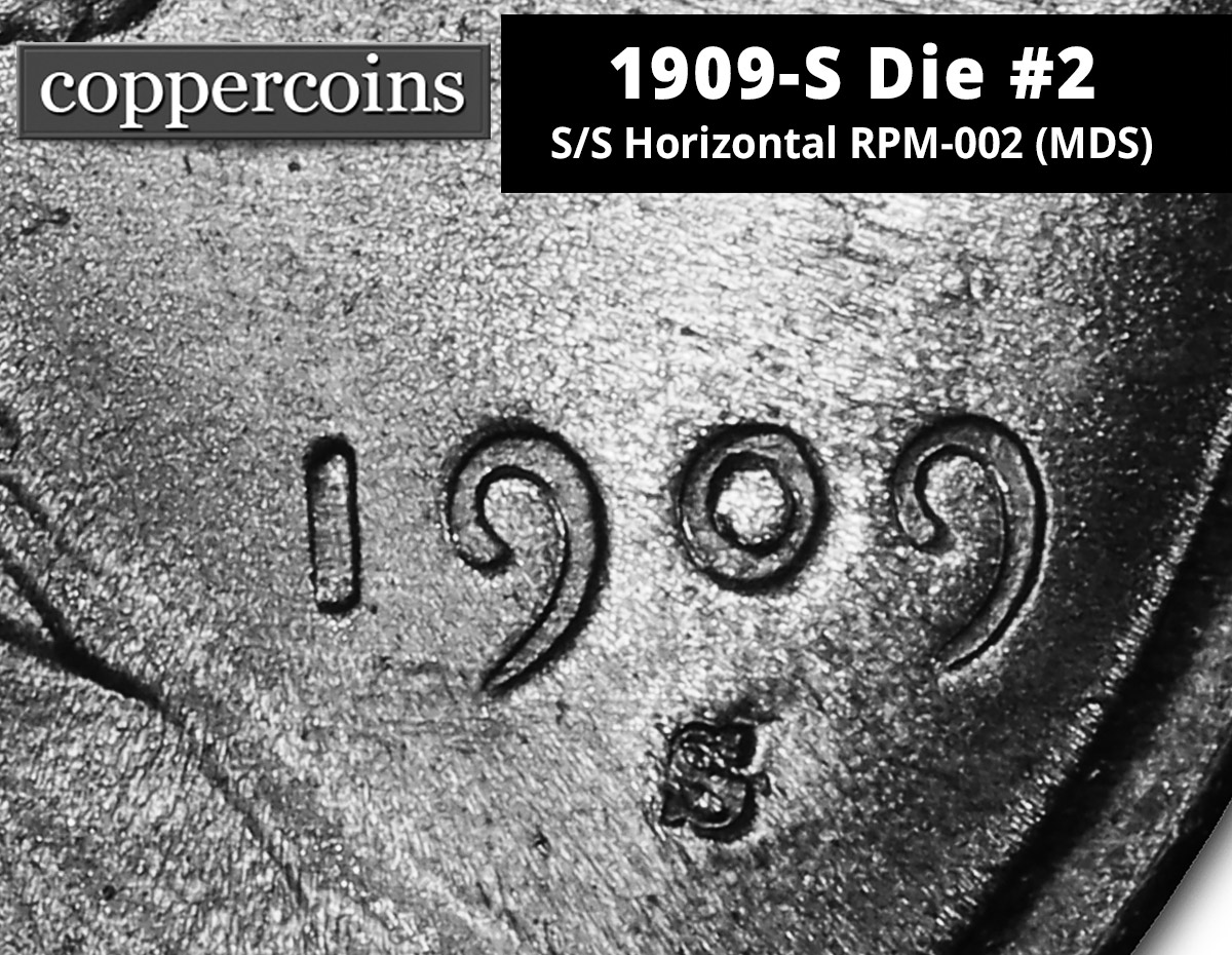 1909-S Die #02 — later state with clearer secondary curl