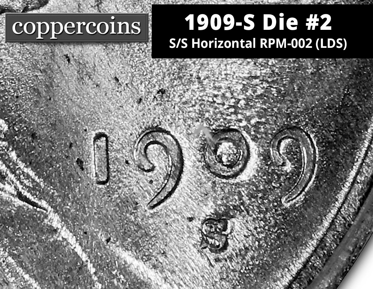 1909-S Die #02 — S over horizontal S