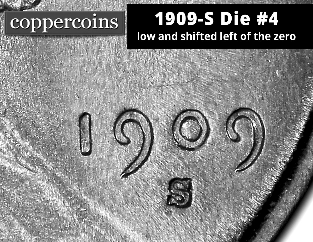 1909-S Die #04 — low/right, left of Die #03