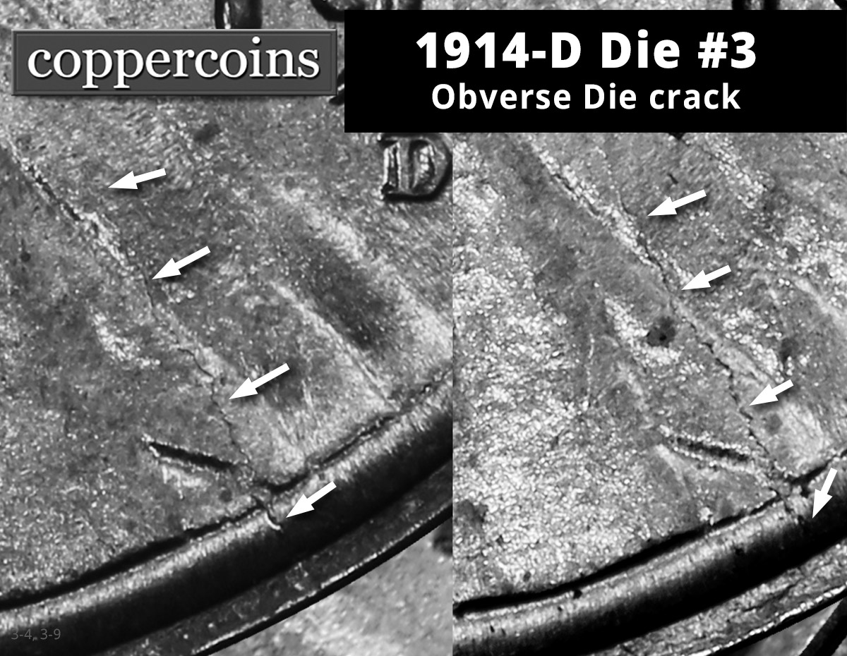 1914-D Die #03 — lapel-to-rim die crack